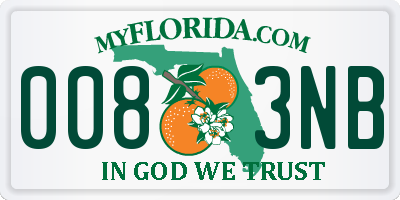 FL license plate 0083NB