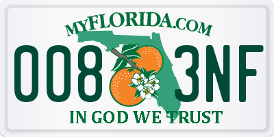 FL license plate 0083NF