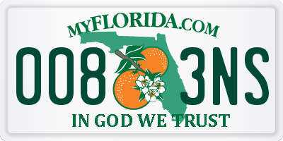 FL license plate 0083NS