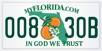 FL license plate 0083OB