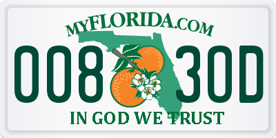 FL license plate 0083OD