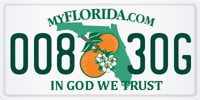 FL license plate 0083OG