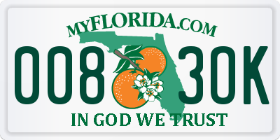 FL license plate 0083OK