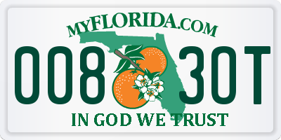 FL license plate 0083OT