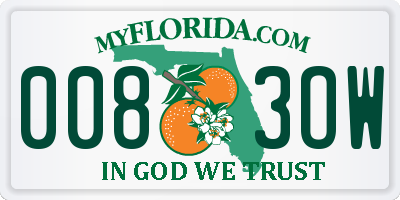 FL license plate 0083OW