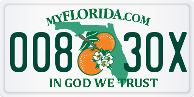 FL license plate 0083OX