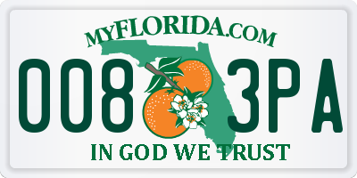 FL license plate 0083PA