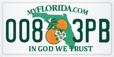 FL license plate 0083PB