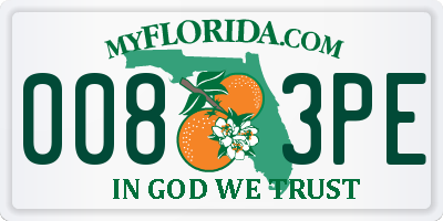 FL license plate 0083PE