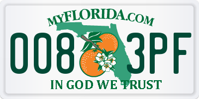 FL license plate 0083PF