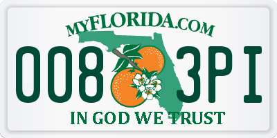 FL license plate 0083PI