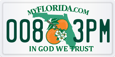 FL license plate 0083PM