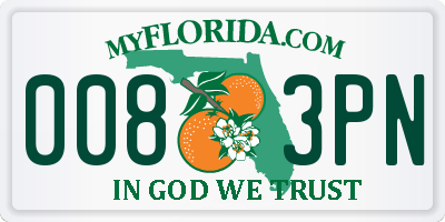 FL license plate 0083PN