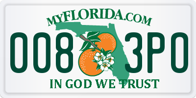 FL license plate 0083PO