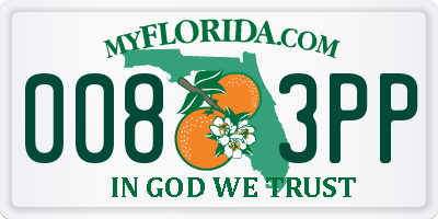 FL license plate 0083PP