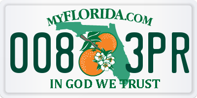 FL license plate 0083PR