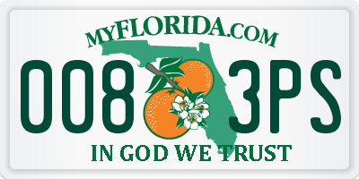 FL license plate 0083PS