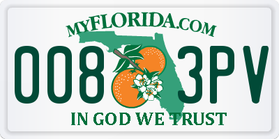 FL license plate 0083PV