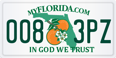 FL license plate 0083PZ