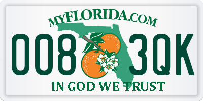 FL license plate 0083QK
