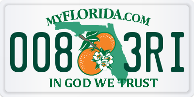 FL license plate 0083RI