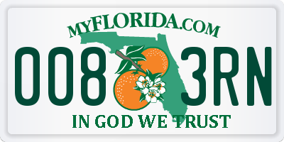 FL license plate 0083RN