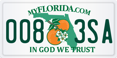 FL license plate 0083SA