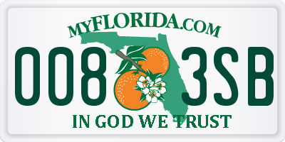 FL license plate 0083SB