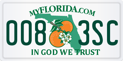FL license plate 0083SC