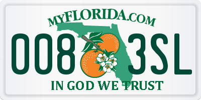 FL license plate 0083SL