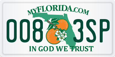 FL license plate 0083SP