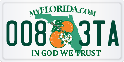 FL license plate 0083TA