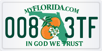 FL license plate 0083TF