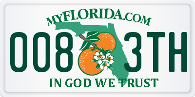 FL license plate 0083TH
