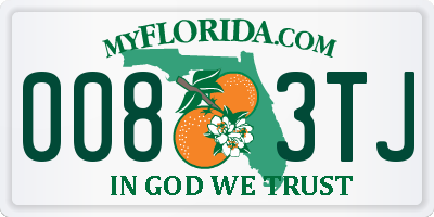 FL license plate 0083TJ