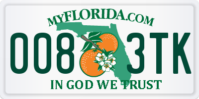 FL license plate 0083TK