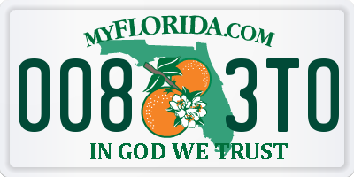 FL license plate 0083TO