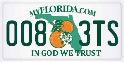 FL license plate 0083TS