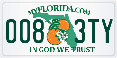 FL license plate 0083TY