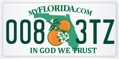 FL license plate 0083TZ