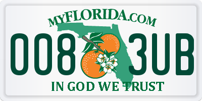 FL license plate 0083UB