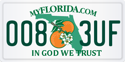 FL license plate 0083UF