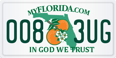 FL license plate 0083UG