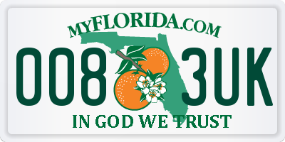 FL license plate 0083UK