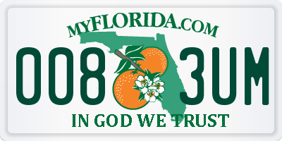 FL license plate 0083UM
