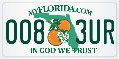 FL license plate 0083UR