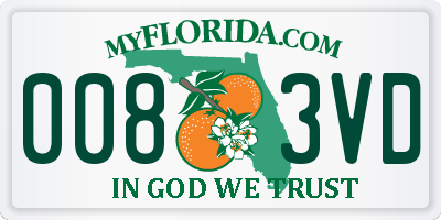 FL license plate 0083VD