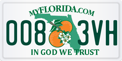 FL license plate 0083VH