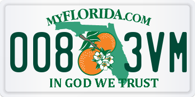 FL license plate 0083VM