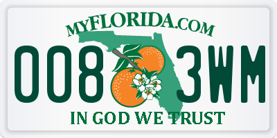 FL license plate 0083WM